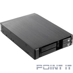 Procase T2-012-SATA3-BK {Hot-swap корзина 2*2.5" SATA3/SAS 6Gb (черный) hotswap trayless aluminium mobie rack module (1x3,5) 1xFAN 80x15mm}