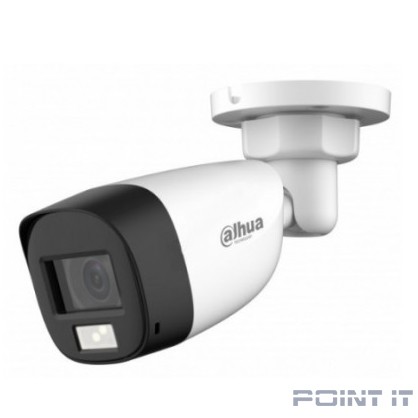 DAHUA DH-HAC-HFW1200CLP-IL-A-0280B-S6 Уличная цилиндрическая HDCVI-видеокамера с интеллектуальной двойной подсветкой 2Мп, объектив 2.8мм, ИК 20м, LED 20м, IP67, корпус: металл, быстрый монтаж