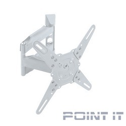 Kromax ATLANTIS-40 white, Кр. стал. наст. для TV 22"-65", max 40 кг, 5 ст св., нак. +5°-15°, пов. 180°, от ст. 60-523 мм, max VESA 400x400 мм