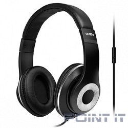 SVEN AP-930M черный-серебро {Разъем 3,5 мм, Поддержка функций управления плеером, Поддержка функции hands-free, Микрофон на кабеле, Улучшенная система передачи звука}