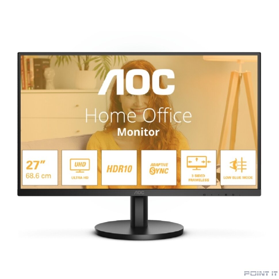 Монитор LCD AOC 27" U27B3M Black {VA 3840x2160 4ms 300cd 2xHDMI2.0}