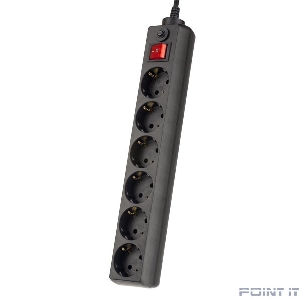 Perfeo Сетевой фильтр "POWER+",PF_A4674 (5,0м, 6 розеток, черный (PF-PP-6/5,0-B))