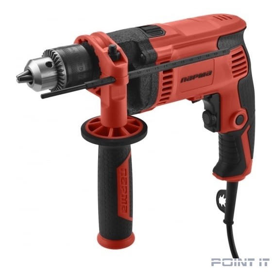 Дрель ПАРМА ДЭ-01-13/800РУ [02.025.00003] { 800Вт; 13мм; 0-3100; реверс; удар; мет.редуктор; бок.рукоятка)(5 шт/кор }