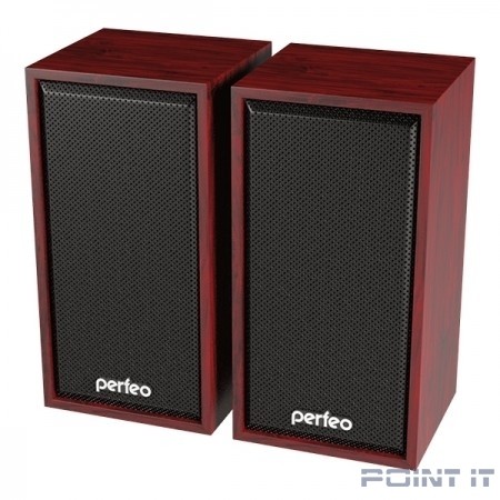 Perfeo колонки "CABINET" 2.0, мощность 2х3 Вт (RMS), махагон, USB