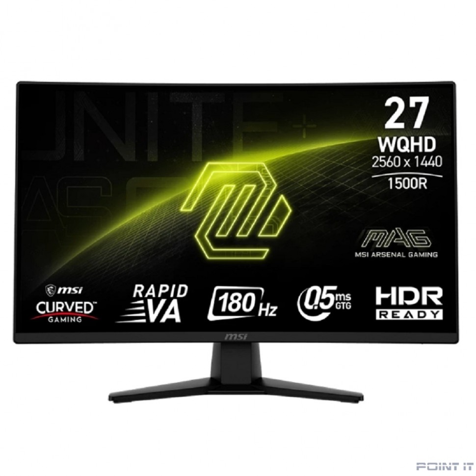 Монитор MSI MAG 27" 274CQF Black {VA Curved 2560x1440 180Hz 0.5ms 300cd 2xHDMI DisplayPort Tilt VESA} [9S6-3CE31T-015]
