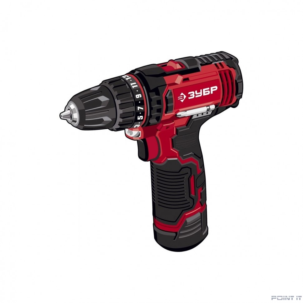 ЗУБР Дрель-шуруповерт в коробке 12В, 1 АКБ (2Ач) [ДШЛ-125-21]