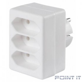 BURO Сетевой разветвитель 3 розетки (BU-PS3F-W), белый (пакет ПЭ) {352750}