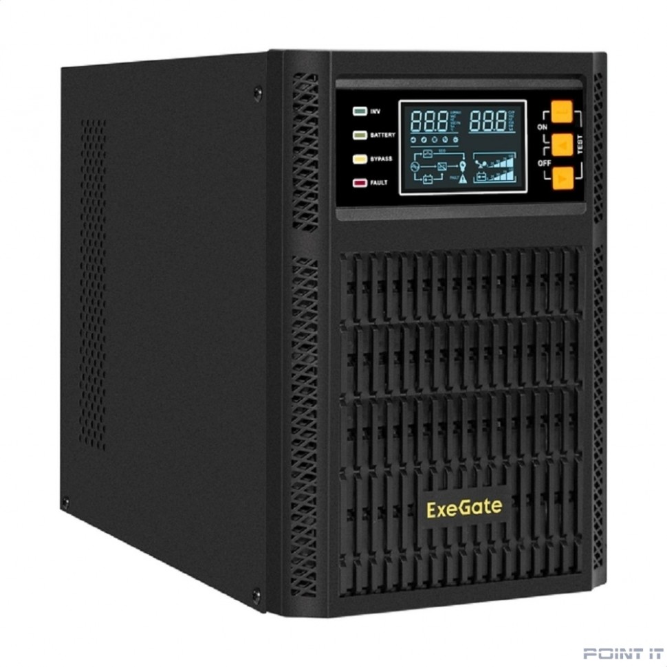 Exegate EX296947RUS ИБП On-line ExeGate PowerExpert TL-1000.LCD.AVR.2SH.USB.RS232.SNMP <1000VA/1000W, On-Line, PF=1, LCD, 2*Schuko, RS232, USB, SNMP-slot, встроенные батареи 12V 7.2Ah - 2шт, Tower, ме