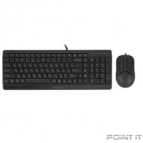 Клавиатура + мышь A4Tech Fstyler F1512 клав:черный мышь:черный USB (F1512 BLACK)