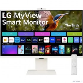 Монитор LCD LG 31.5" 32SR85U-W Smart Monitor {IPS 3840x2160 60Hz 5ms 400cd 16:9 178/178 2x5W webcamera USB-C(90W) 2xHDMI USB VESA}