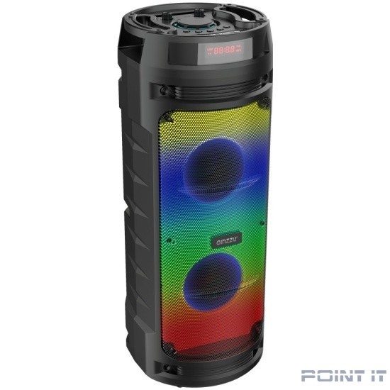 Ginzzu GM-219 {(V5.0), 50Вт, 150Гц- 18кГц, USB-flash, microSD-card, FM-радио, пульт ДУ, батарея 3,6В/4500мАч, эквалайзер }