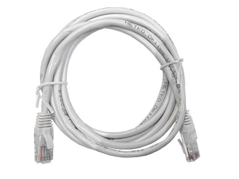 Патч-корд UTP4 cat 5e, 2,0м, ВС, LSZH, белый, литой коннектор NETKO Optima