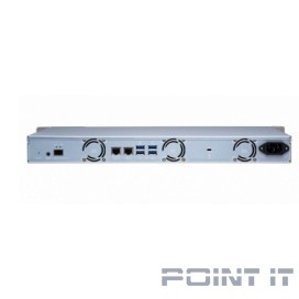 QNAP TS-431XeU-8G Сетевое хранилище, 4 отсека для HDD, 10 GbE SFP+, стоечное исполнение, 1 блока питания. ARM Cortex-A15 Annapurna Labs AL-314 1,7 ГГц, 8 ГБ. Направляющие в комплект поставки не