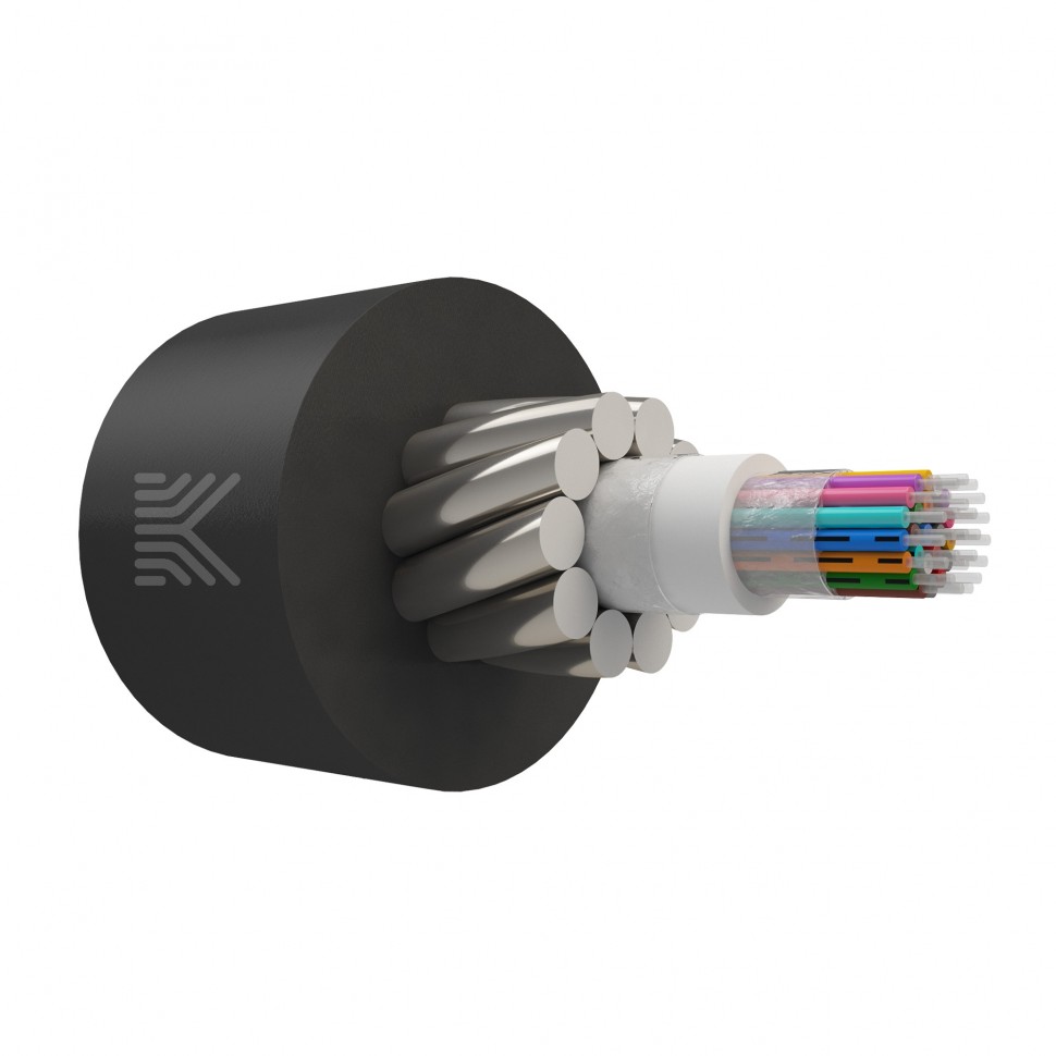 Кабель КОС-ОКБ-4хG.652.D-Т8кН оптический в грунт с ЦТ, бронированный стальной проволокой, G.652.D, 4 волокна, 8кН