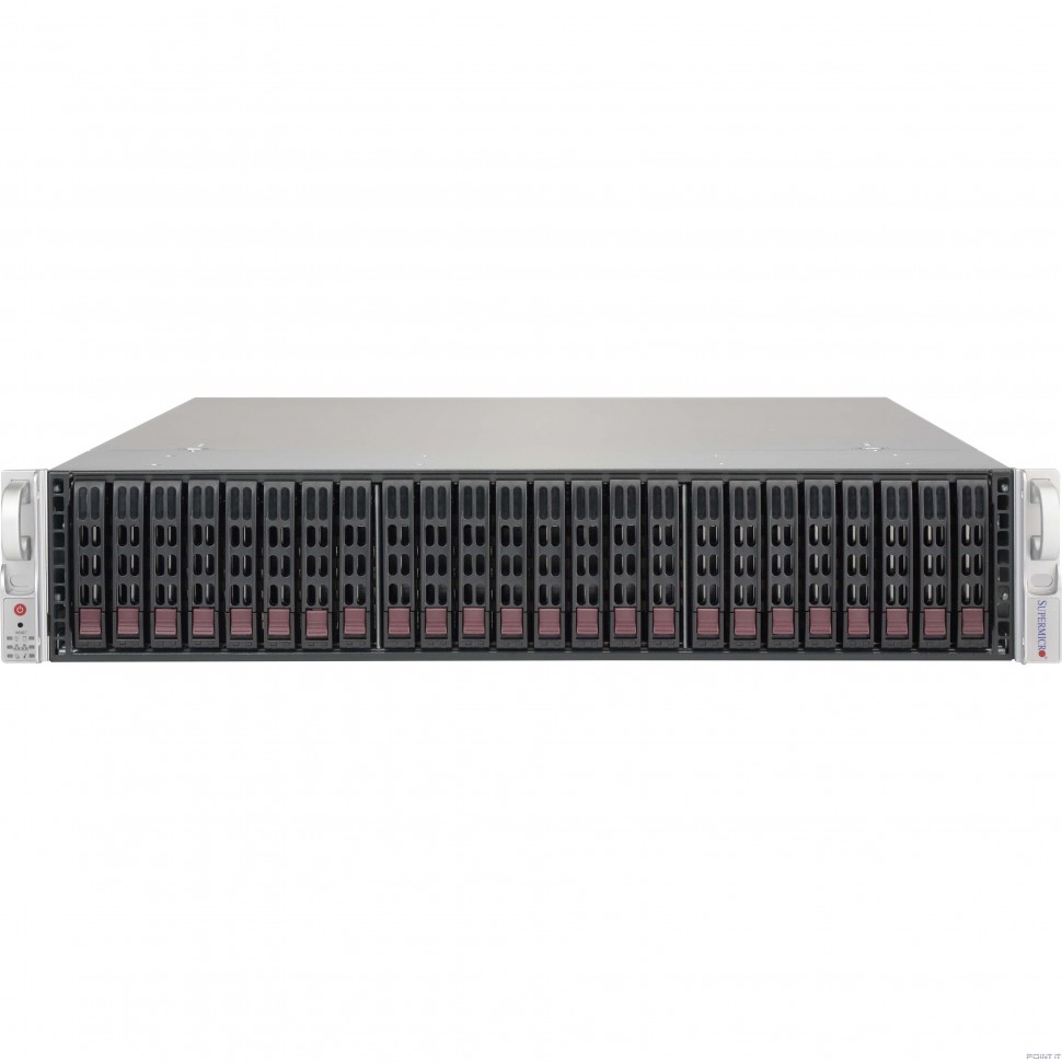 SuperMicro CSE-216BE1C-R609JBOD 2U Storage JBOD Chassis with capacity 24 x 2.5" hot-swappable HDDs bays, Single Expander Backplane Boards support SAS3/2 or SATA3 HDDs with 12Gb/s throughput,