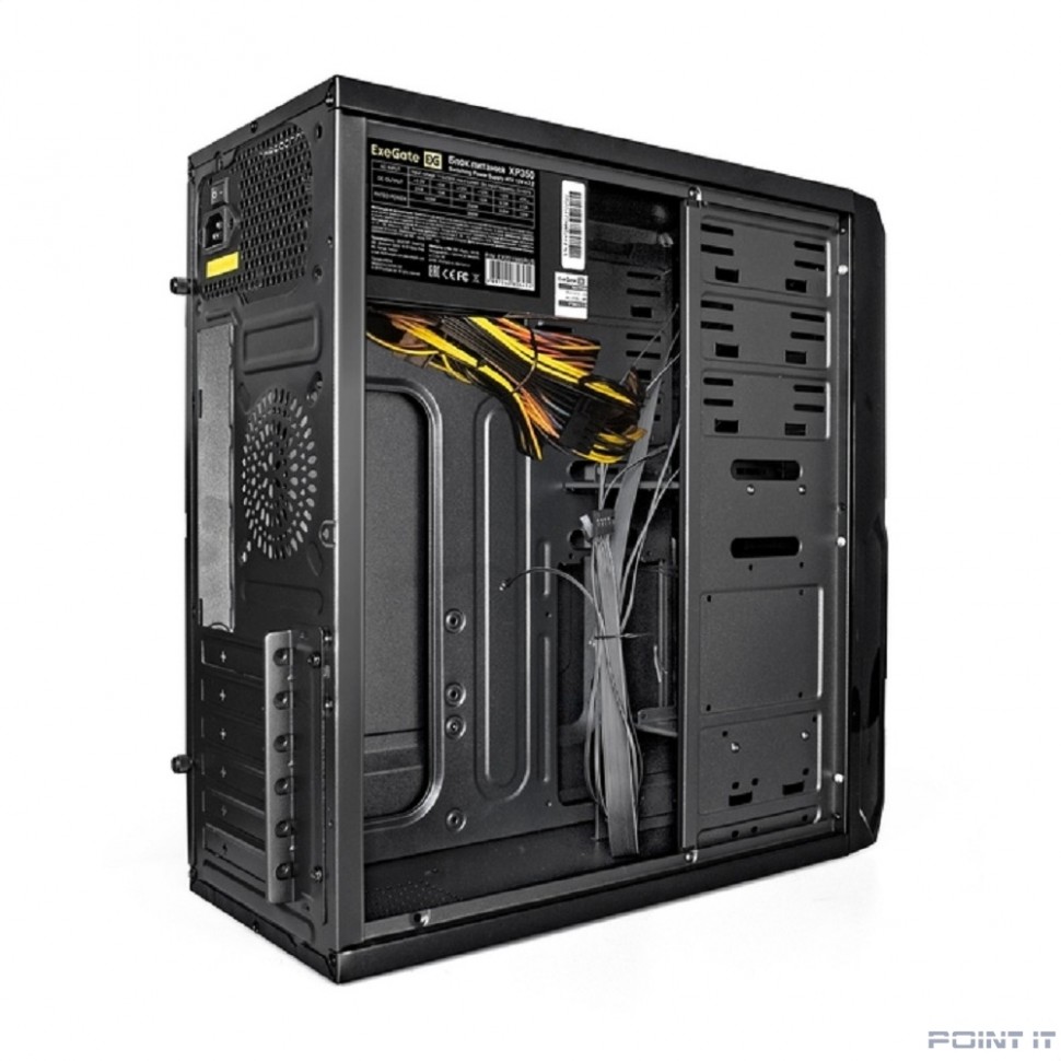 Exegate EX278395RUS Корпус Miditower Exegate XP-329S Black, ATX, <XP350, Black,120mm>, 2*USB, Audio