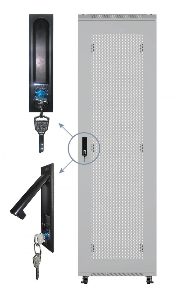 Дверь для шкафа серии Expert 22U Ширина 800, металлическая с перфорацией, серая, Netko