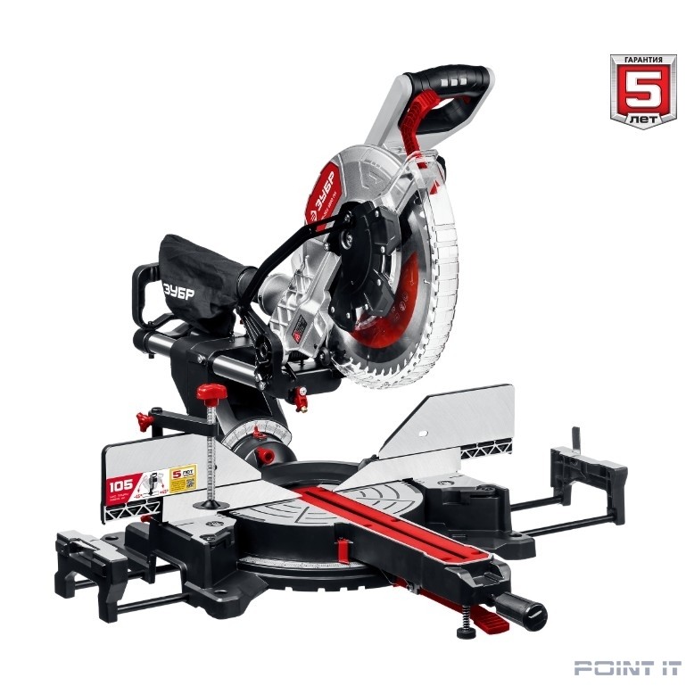 ЗУБР "МАСТЕР" Пила торцовочная [ЗПТ-305-1800 ПЛ] { с протяжкой, d 305 х 30 мм, 1800 Вт}