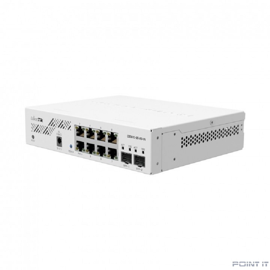 MikroTik CSS610-8G-2S+IN Cloud Smart Switch Коммутатор L2 8x1Gbit, 2SFP+, настольный корпус