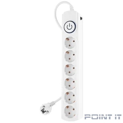 Сетевой фильтр Ippon BK-6-EU-1.8-10-W, 1.8м, белый