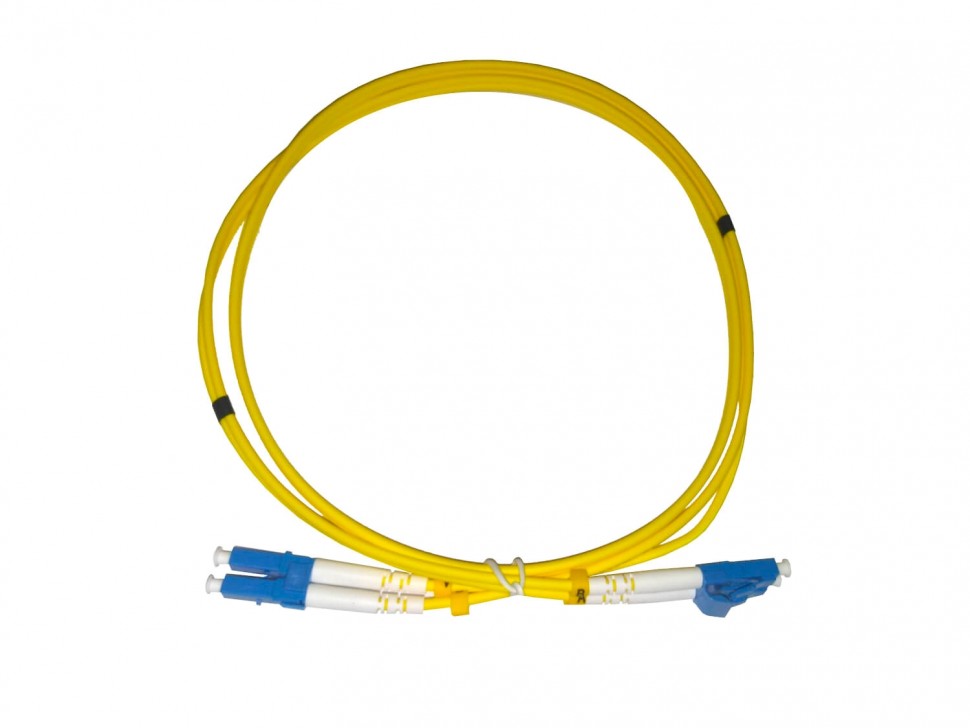 Патч-корд оптический соединительный LC-LC/UPC SM Duplex 3.0мм 9/125, 1м, LSZH