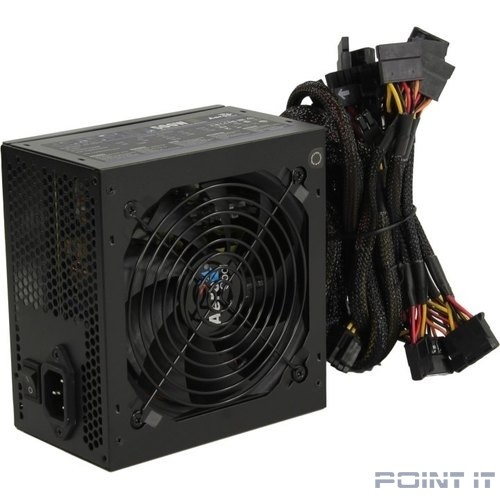 Блок питания Aerocool KCAS PLUS 500W <500W, (20+4+4+4) pin, 2x(6+2) pin, 6xSATA, 4xMolex, 12 см, 80+ Bronze, кабель питания, ATX> RTL
