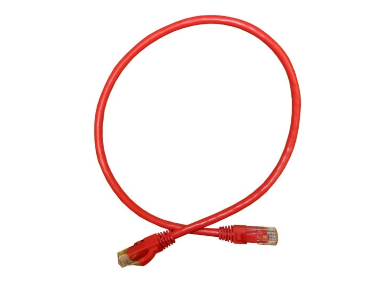 Патч-корд UTP4 cat.6a, 5.0м, литой коннектор, красный, Netko CKC
