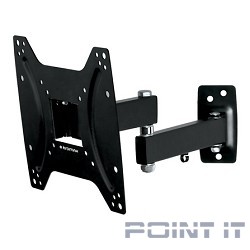 Kromax OPTIMA-204 black {Кронштейн для LED/LCD телевизоров 15"-42", max 25 кг, настенный, 3 ст свободы, наклон +5°-12°, поворот ±90°, от стены 68.5-322 мм, max VESA 200x200 мм}