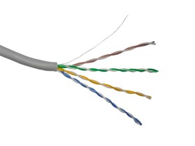 Кабель Skynet Premium UTP4 cat.5е, одножильный, 305м, Cu, Проходит Fluke тест, нг(А)-LSZH, серый