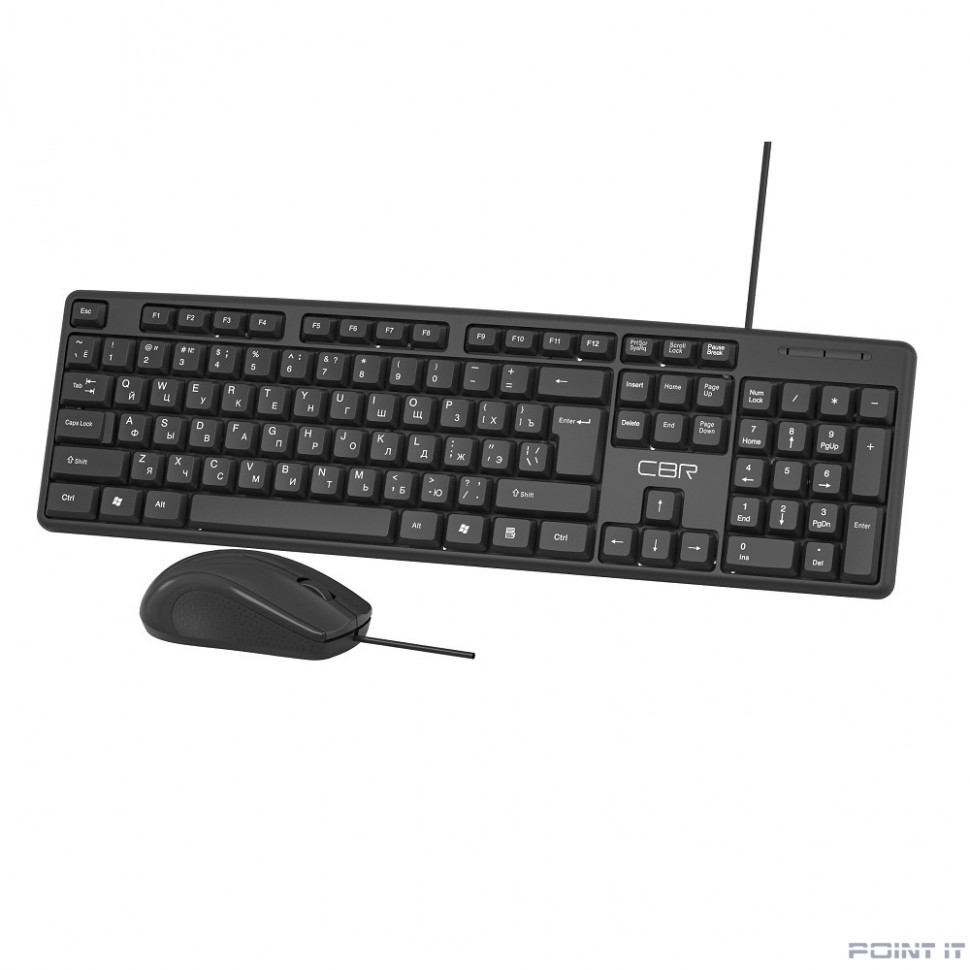 CBR KB SET 709, Комплект (клавиатура + мышь), USB. Клавиатура: 104 кл., офисн., 1,5 м. Мышь: 1000 dpi, 3 кн., 1,5 м