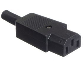 Разъем питания, штекер IEC С13, на кабель, черный