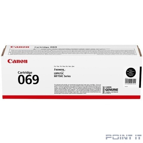 Canon Cartridge 069BK 5094C002 тонер-картридж для MF752Cdw/MF754Cdw/LBP673Cdw 1900 стр. чёрный