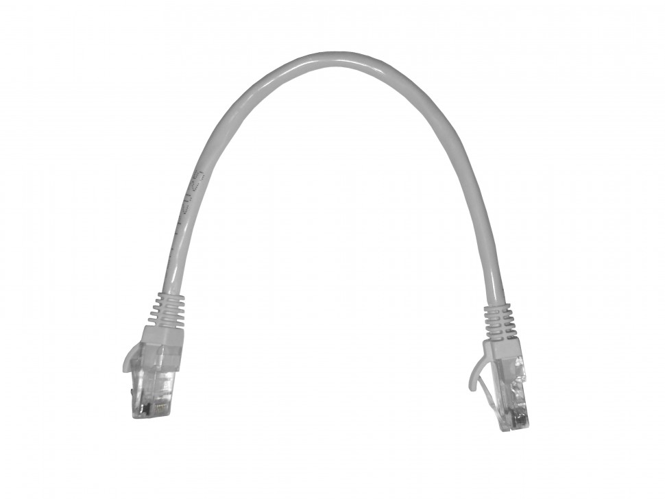 Патч-корд UTP4 cat 5e, 0,25м, ВС, LSZH, белый, литой коннектор NETKO Optima