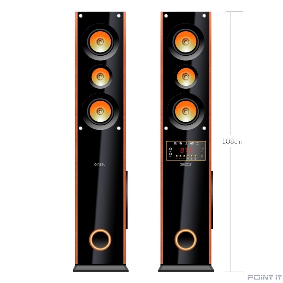 Ginzzu GM-327, Акустическая система 2.0, 2x100W/BT/USB/SD/FM/AUX/ДУ