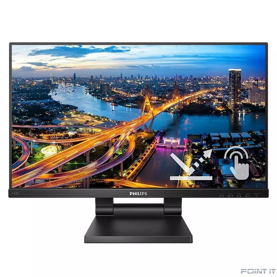 Монитор LCD PHILIPS 23.8" 242B1TC/00 черный {IPS Multi-Touch 1920x1080 75Hz 4ms 178/178 250cd 50M:1 HDMI1.4}