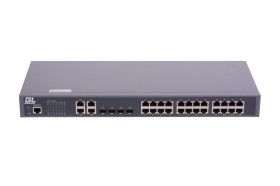 Управляемый коммутатор L2 GIGALINK 24 Base-T 10/100Mb/s портов, 4 Combo TX/SFP 1000Mb/s, 1 Console. 1U 19'', 220V