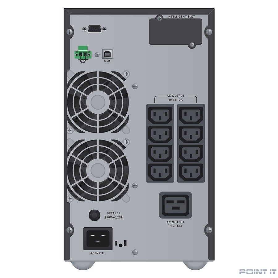 UPS IPPON 2700 Вт 3000 ВА Тип выходного сигнала Sinewave OnLine Количество фаз 1 phase 427360