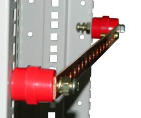 Шина заземления медная 19 горизонтальная на 17 подключений 