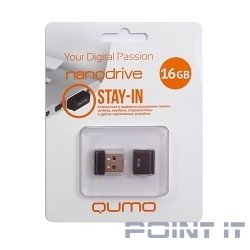USB 2.0 QUMO 16GB NANO [QM16GUD-NANO-B] Black