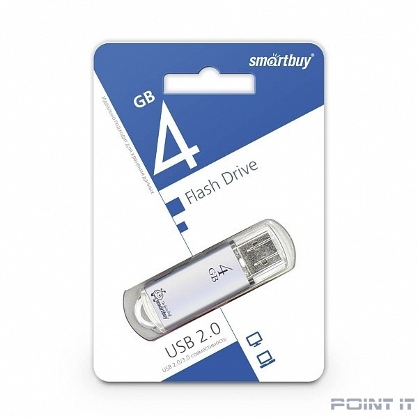 Smartbuy USB Drive 4Gb V-Cut series Silver SB4GBVC-S