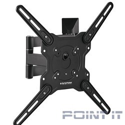 Kromax OPTIMA-406 grey {Кронштейн для LED/LCD телевизоров 22"-65", max 40 кг, настенный, 5 ст свободы, наклон +5°-15°, поворот 180°, от стены 60-506 мм, max VESA 400x400 мм}