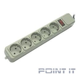 PowerCube Фильтр  B, 5.0м, 5 евророзеток (SPG-B-15), серый