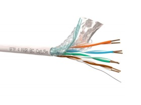 Кабель SFTP4 cat.5е, одножильный, экранированный + оплетка, 305м, Cu, NETKO Optima