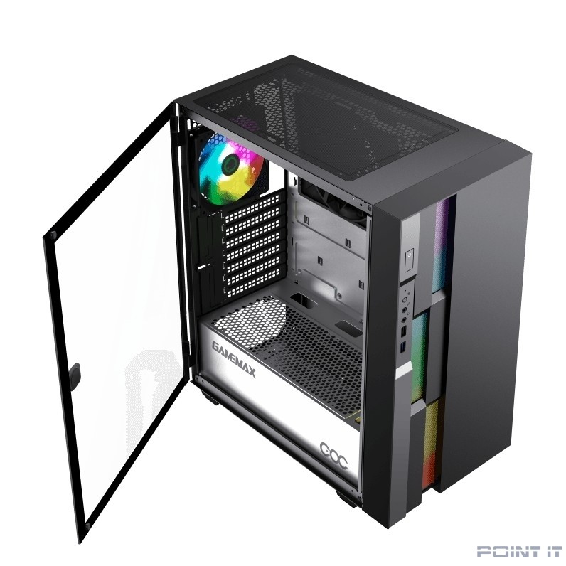 GameMax Корпус Brufen C3 BG без БП, MidiT, ATX, Корич., Зак. стекл., USB 3.0, 1*120; 1*140мм вент.