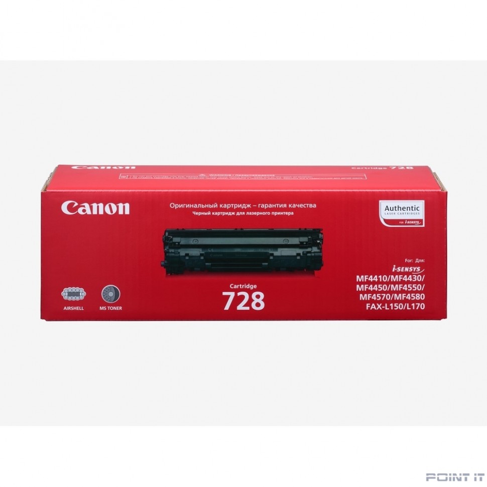 Canon Cartridge 728 3500B010/3500B002/3500A002 Картридж для MF4410/4430/4450/4550dn/4570dn/4580dn, Черный, 2100стр. (русифицированная упаковка) (GR)
