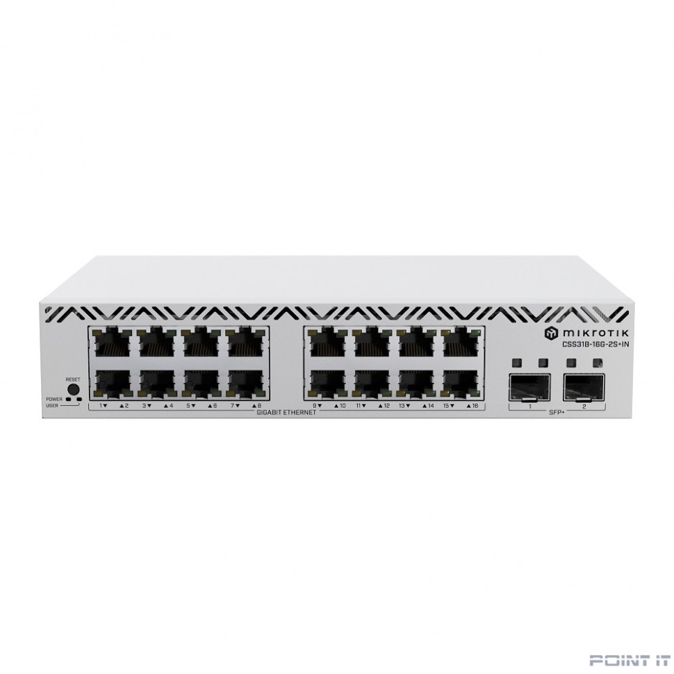 MikroTik CSS318-16G-2S+IN Коммутатор, 16x 1Gbit, 2x SFP+, настольный