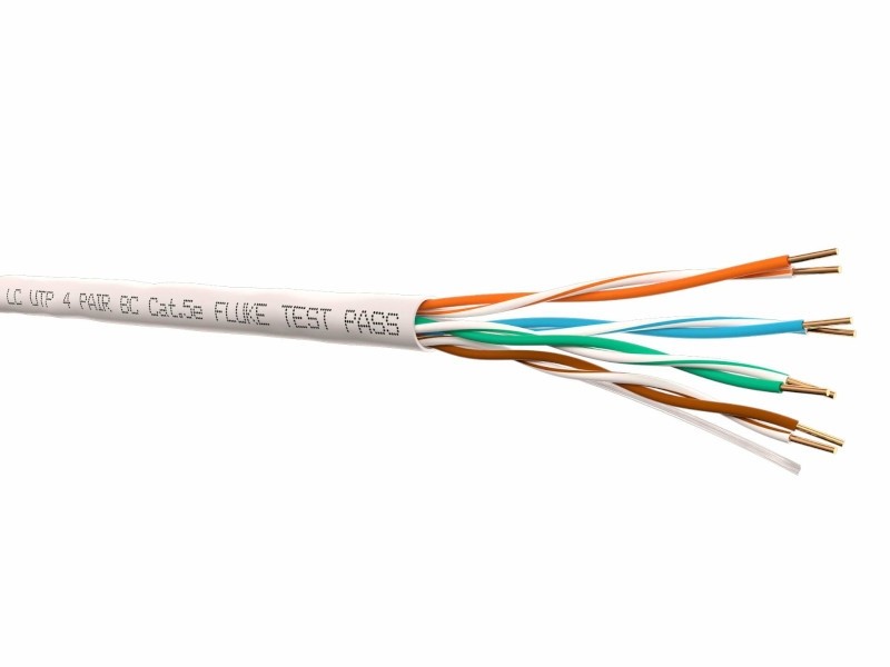 Кабель LC UTP4 cat.5е, одножильный, 305м, Cu, Проходит Fluke тест, серый