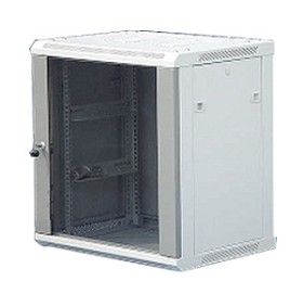 Шкаф настенный 9U серия WM (600х600х501), передняя дверь стекло, собранный, серый Netko